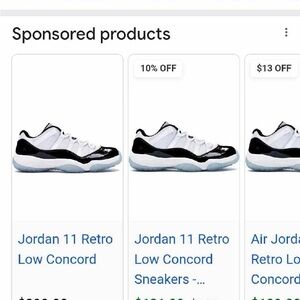 Jordan 11 Retro Low Concord Sneakers - Black and White in box
